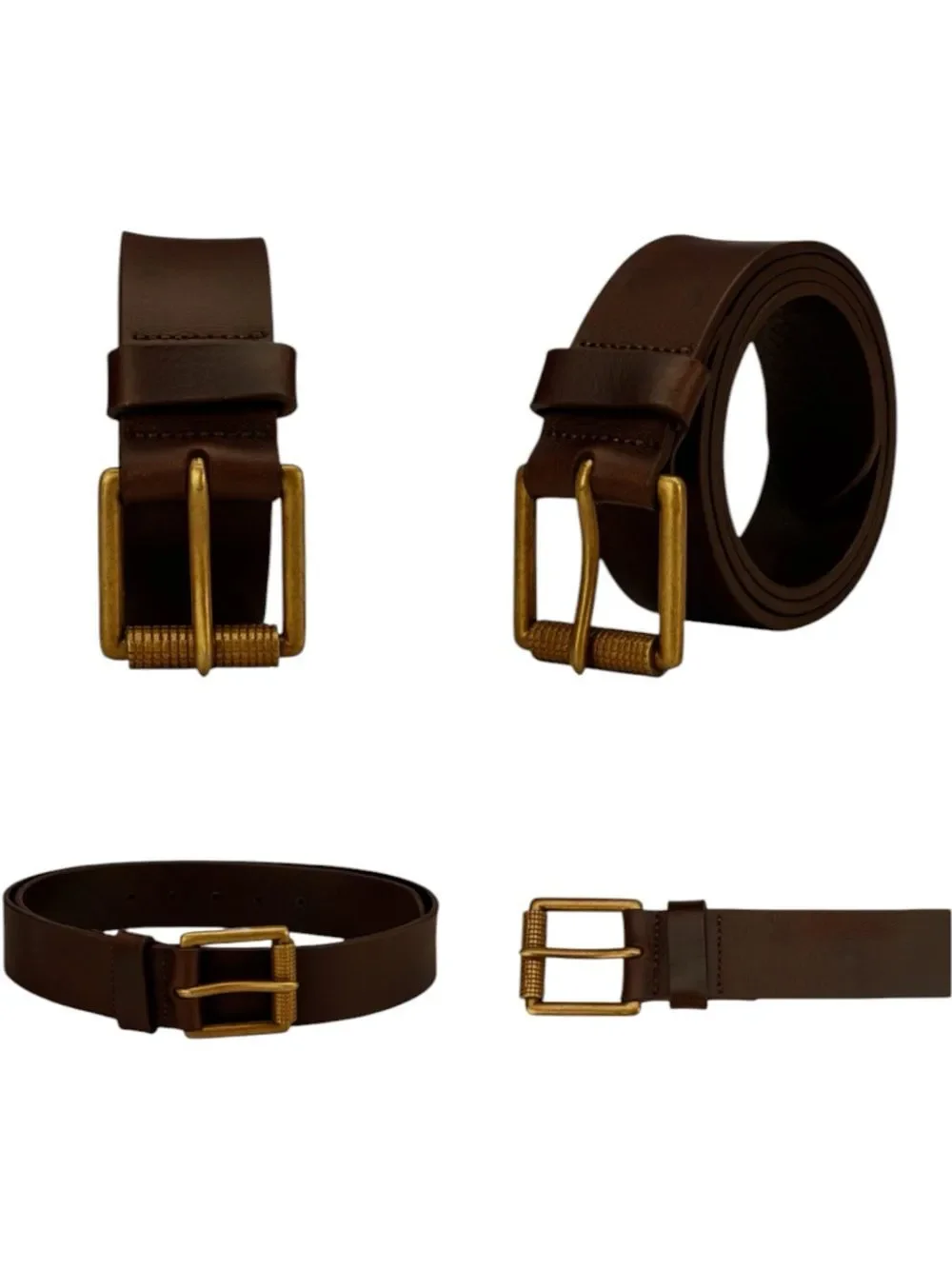 Finelaer Brown Genuine Leather Classic Men’s Belt Size 36”-38”